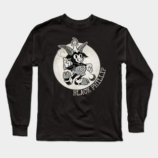 black phillip retro cartoon Long Sleeve T-Shirt